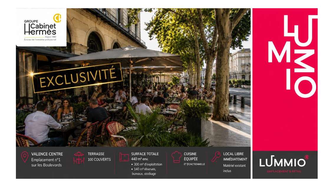 VALENCE RESTAURANT 440 M² VASTE TERRASSE