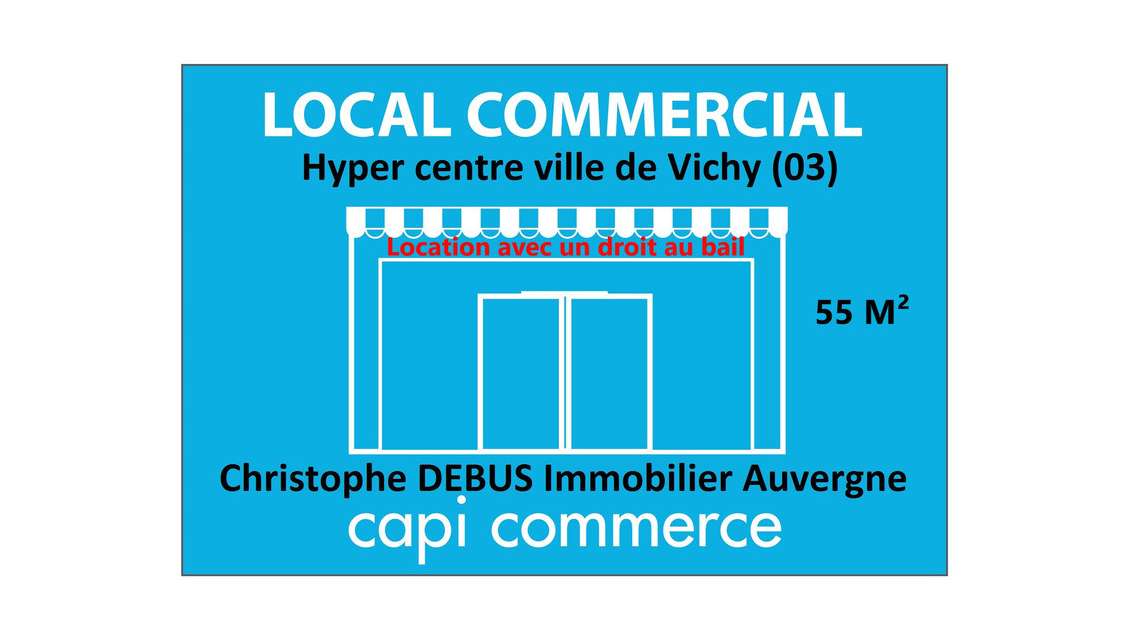 A louer droit au bail local commercial 110m² Vichy