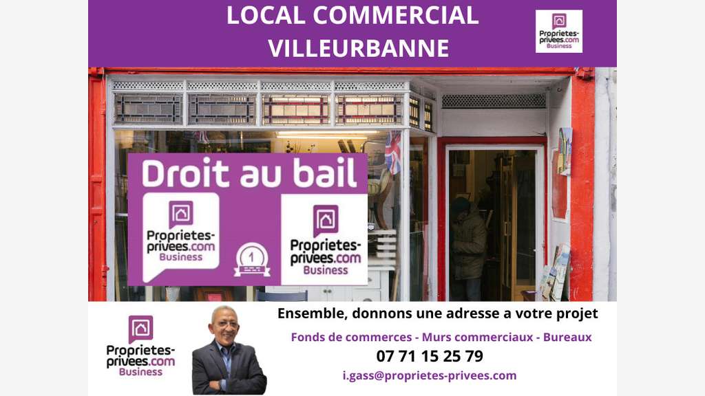 Cession bail local 60m² à Villeurbanne Crs Tolstoï