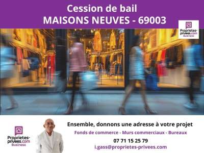 Cession droit au bail Locaux commerciaux - Boutiques à Lyon 3e