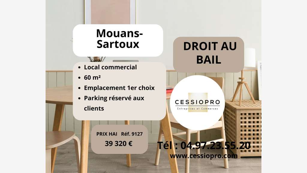 DAB local 66m² empl stratégique à Mouans-Sartoux