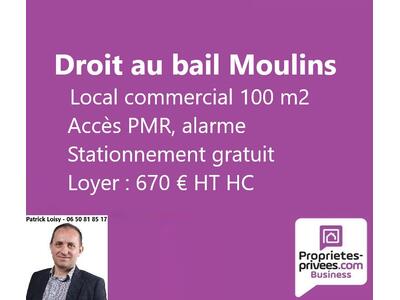 Cession droit au bail Locaux commerciaux - Boutiques à Moulins