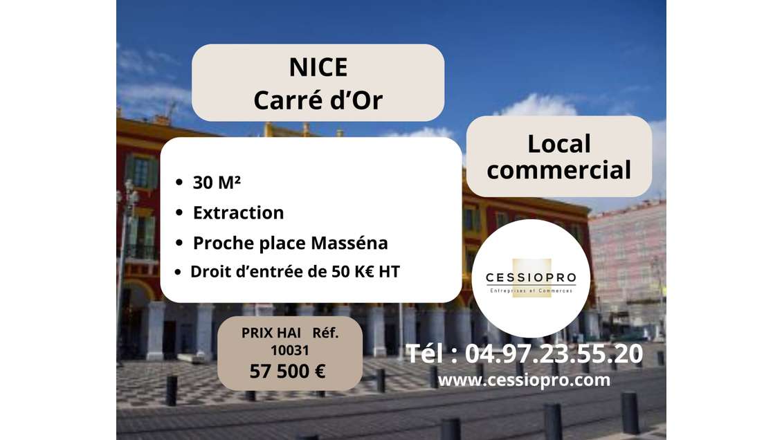 DAB local commercial 30m² à Nice Carré d'Or 