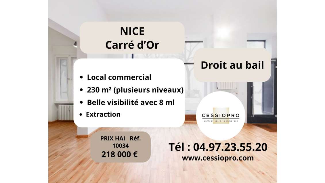 DAB local commercial 130m² à Nice Carré d'Or