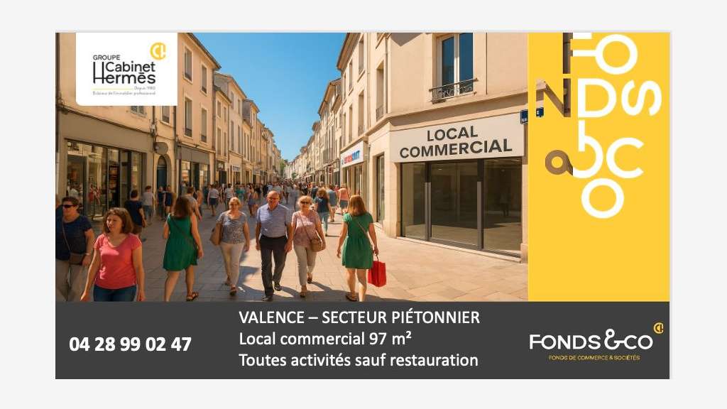 DAB local commercial 105m² secteur prisé à Valence