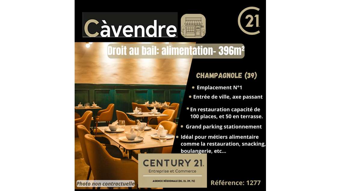 Droit au bail local 396m² empl N°1 à Champagnole