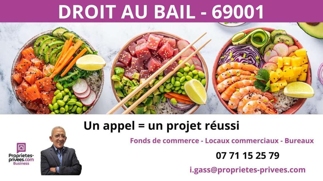 Cession de bail local 35m² empl premium Lyon 1er