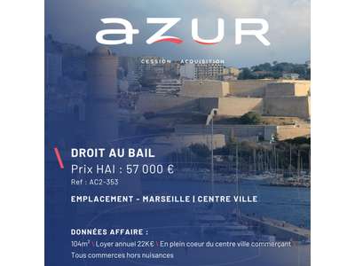 Cession droit au bail Locaux commerciaux - Boutiques à Marseille 6e