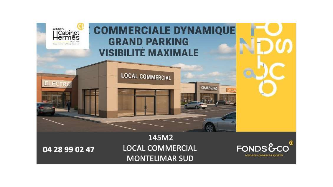 DAB local commercial 145m² zone Montélimar Sud