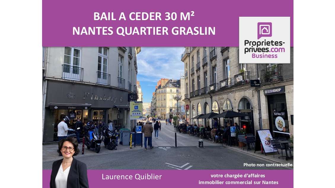 Bail à céder local 30m² à Nantes quartier Graslin