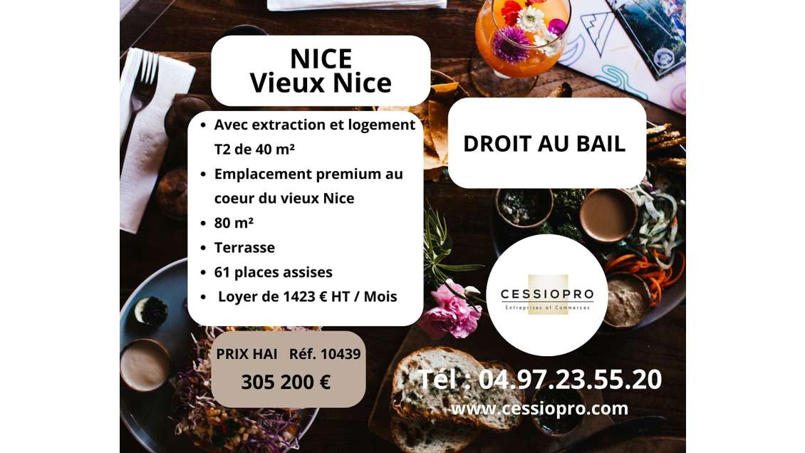 DAB 80m² avec extraction et logement Vieux-Nice