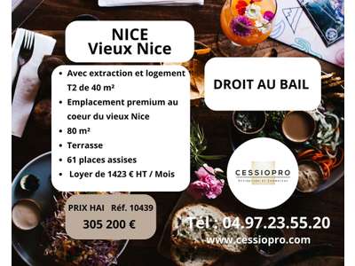 Cession droit au bail Locaux commerciaux - Boutiques à Nice