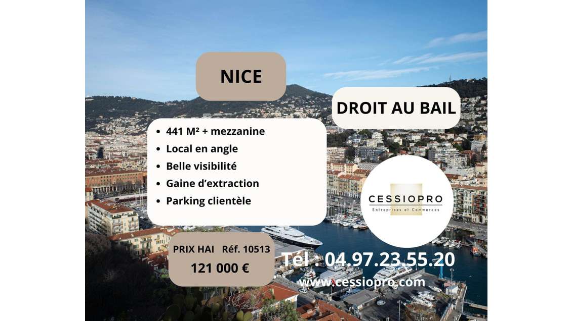 Local commercial 441m² plus mezzanine à Nice