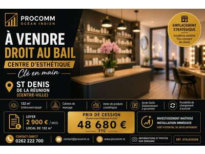 Cession droit au bail Locaux commerciaux - Boutiques à Saint-Denis