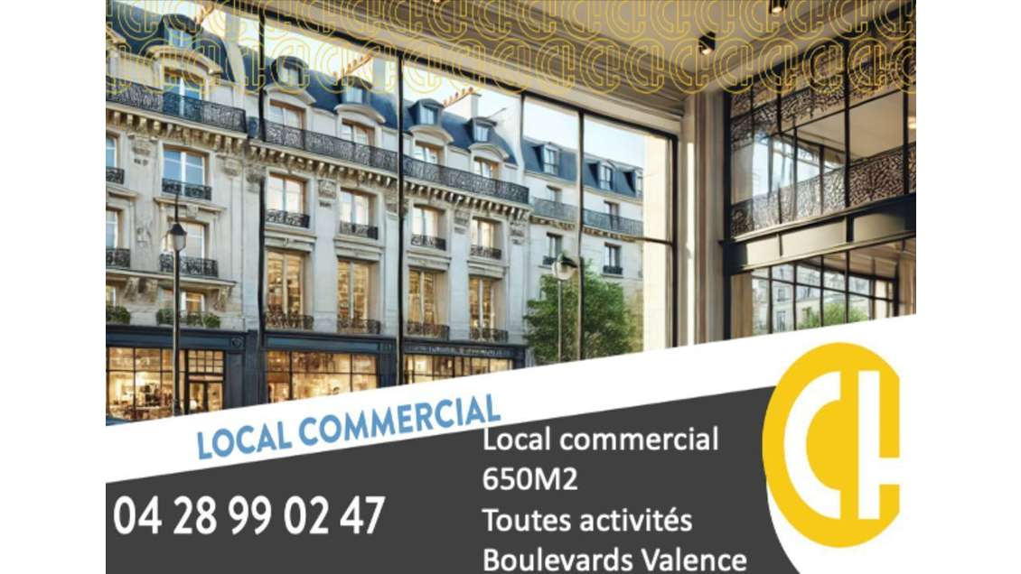 Cède local 210m² centre Valence Latour Maubourg