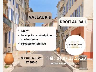 Droit au bail local terrasse ensoleillée Vallauris