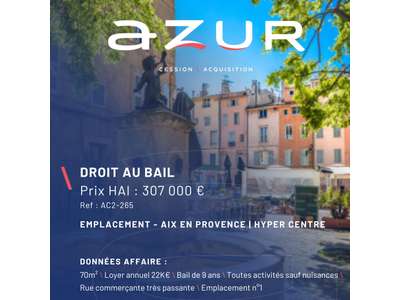 Cession droit au bail Locaux commerciaux - Boutiques à Aix-en-Provence