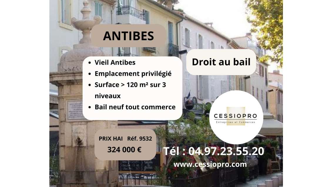 DAB local commercial 160m² dans le Vieil Antibes