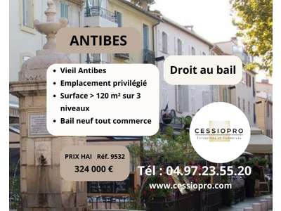 Cession droit au bail Locaux commerciaux - Boutiques à Antibes