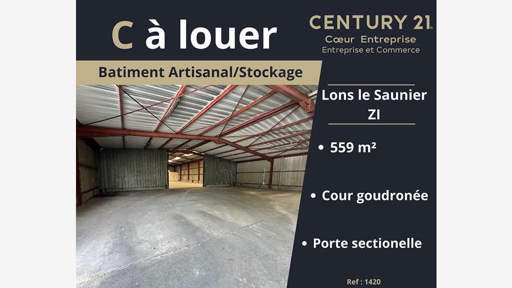 A louer bâtiment artisanal 559m² ZI de Lons