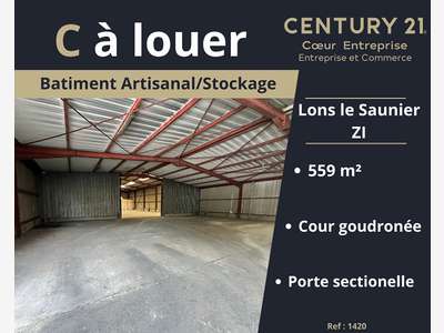 A louer bâtiment artisanal 559m² ZI de Lons