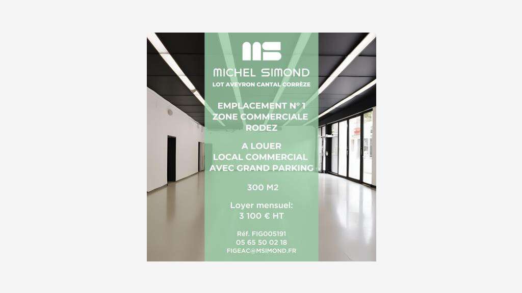 A louer local commercial 300m² à Onet-le-Château