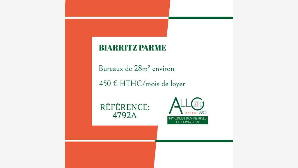 Bureaux Biarritz Parme 28m² disponible de suite