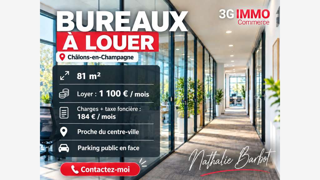 A louer local pro de 81m² à Châlons-en-champagne