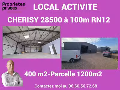 28500 CHERISY - Local d'activité 400 m2-Parcelle 
