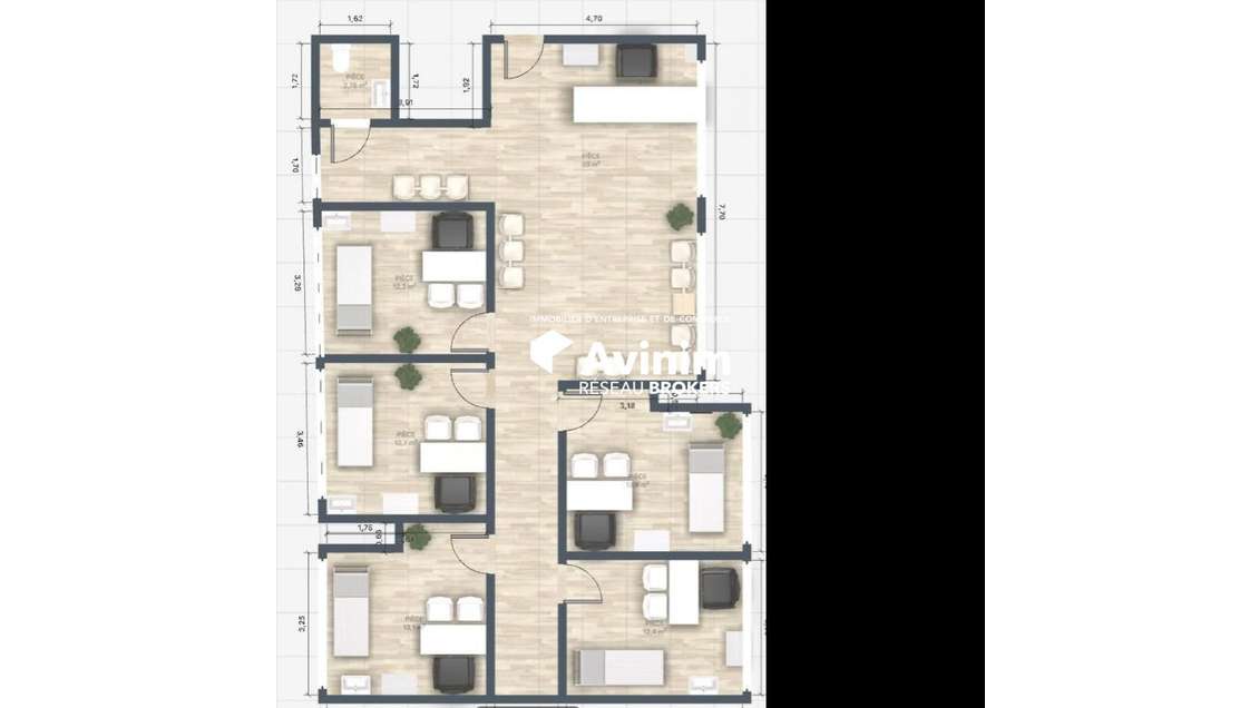 A louer bureaux 10m² zone commerciale Claira