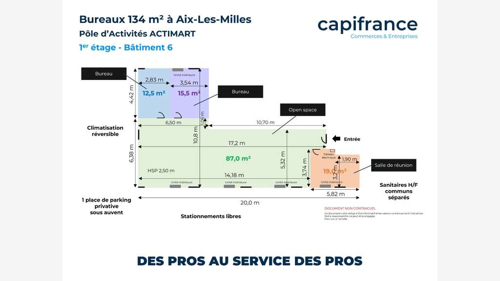Bureaux 134 m² à louer Pôle Actimart à AIX LES MIL