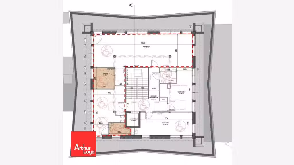 A louer bureaux 95m² en R+2 en za à Mainvilliers