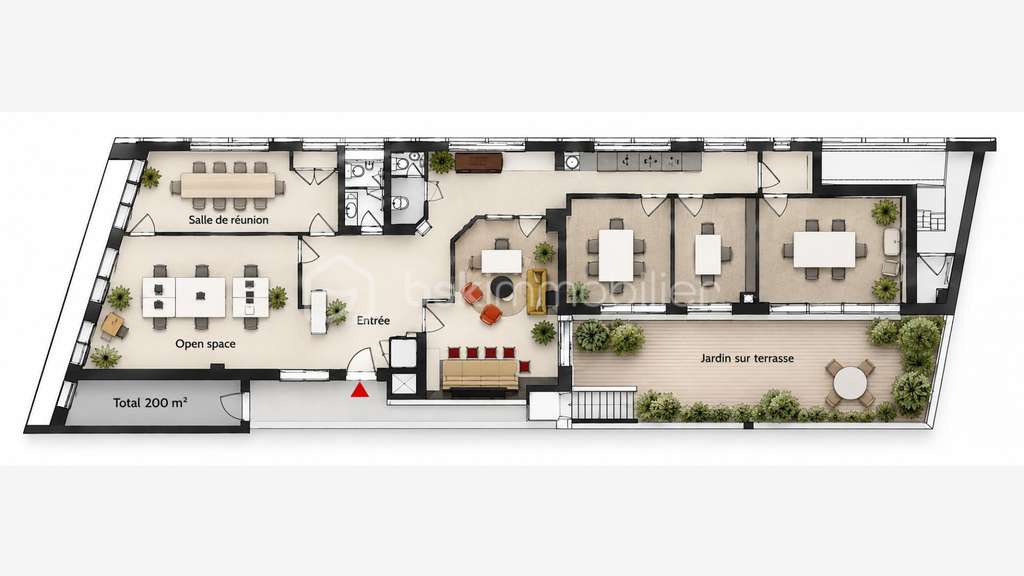 Location bureaux 200m² en R+1 à Paris 75017 Ternes