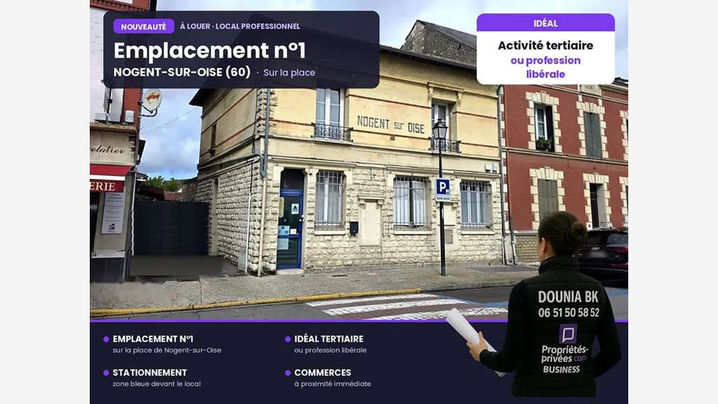 A louer local 80m² empl N°1 à Nogent sur Oise