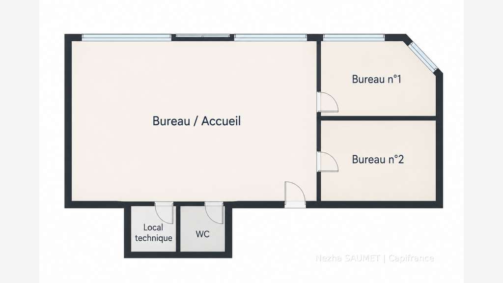 Bureaux à louer 53m² Tour Europa à Saint-Pierre