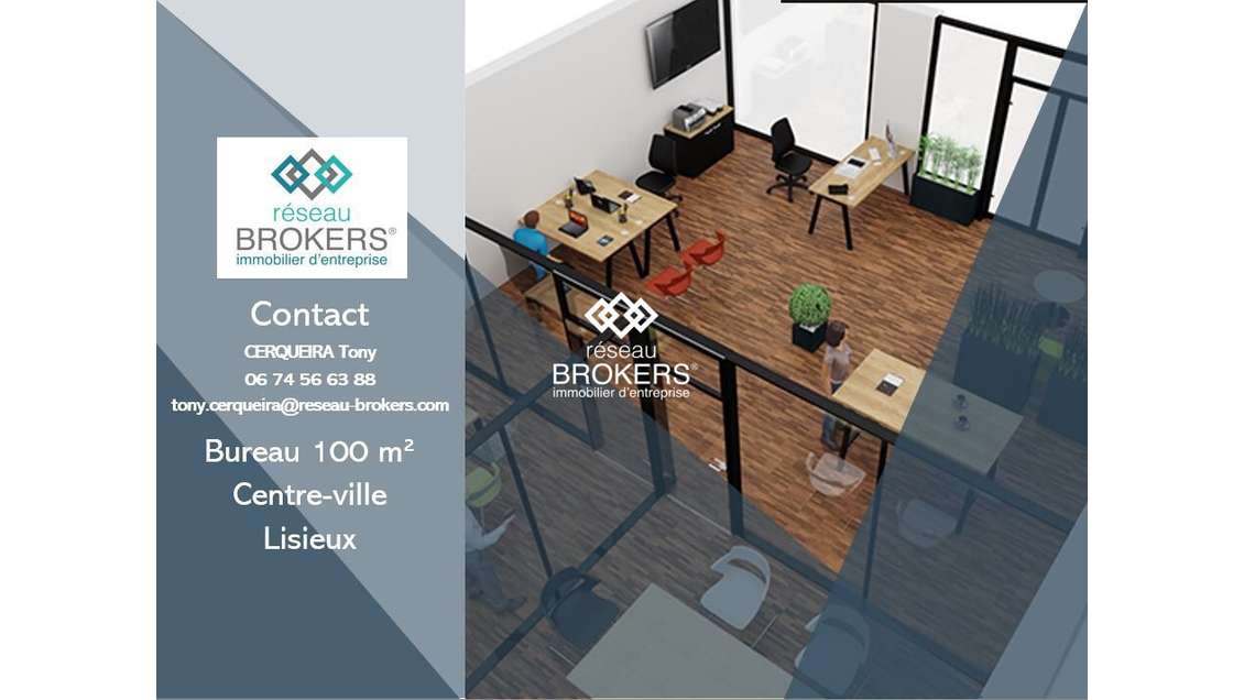 A louer spacieux bureau 100m² Rue Achard à Lisieux