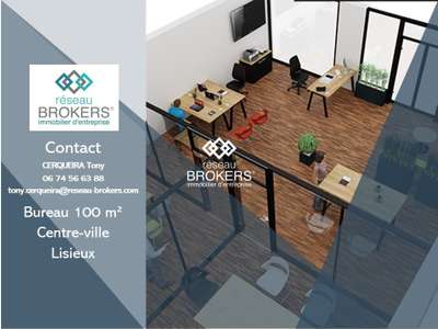 A louer spacieux bureau 100m² Rue Achard à Lisieux