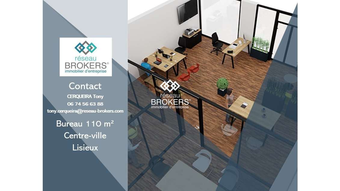 A louer bureaux 110m² à Lisieux Rue Achard