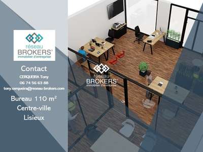 A louer bureaux 110m² à Lisieux Rue Achard