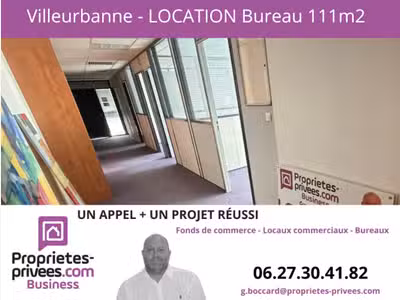 A louer plateau de bureau 111.80m² à Villeurbanne