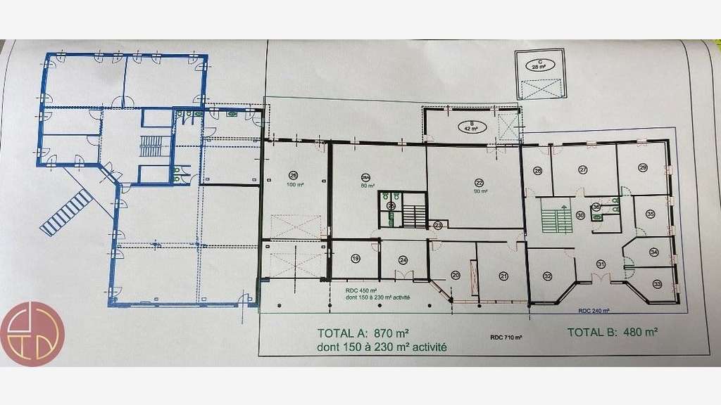 Loue bureaux de 480m² sur 2 niveaux Tournefeuille