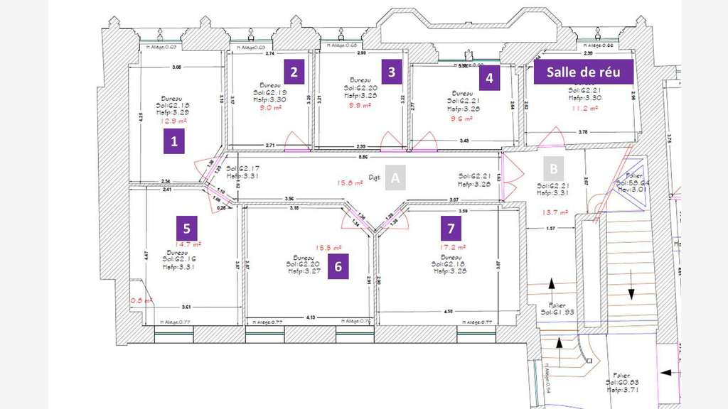À louer bureaux individuels de 9 à 17,20m² à Arras