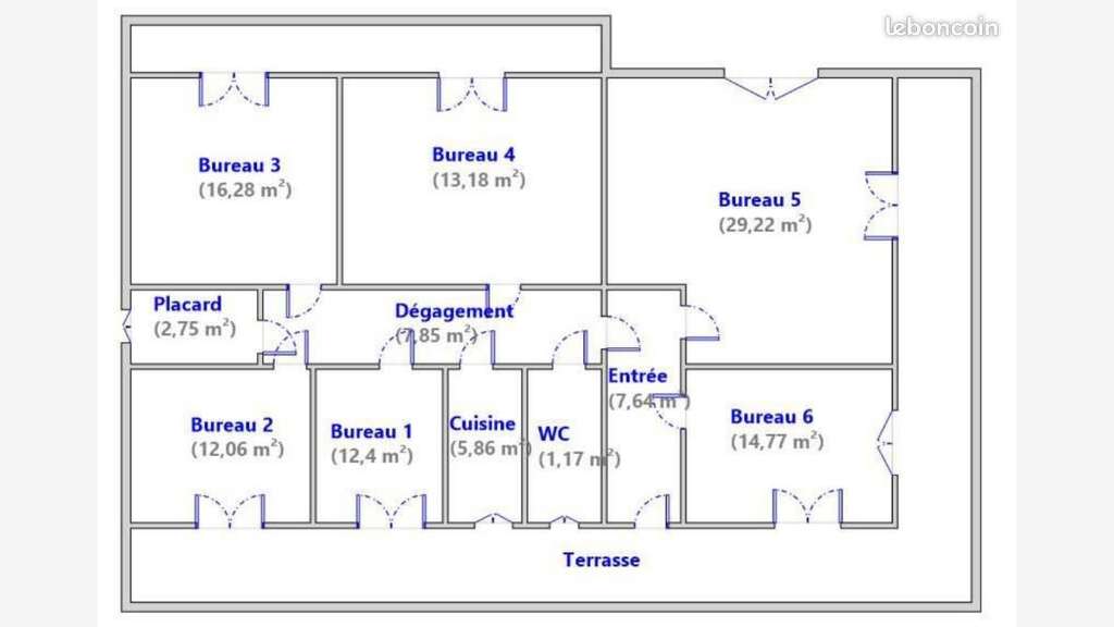 Bureaux 126m² à louer proche Paluds 13400 Aubagne
