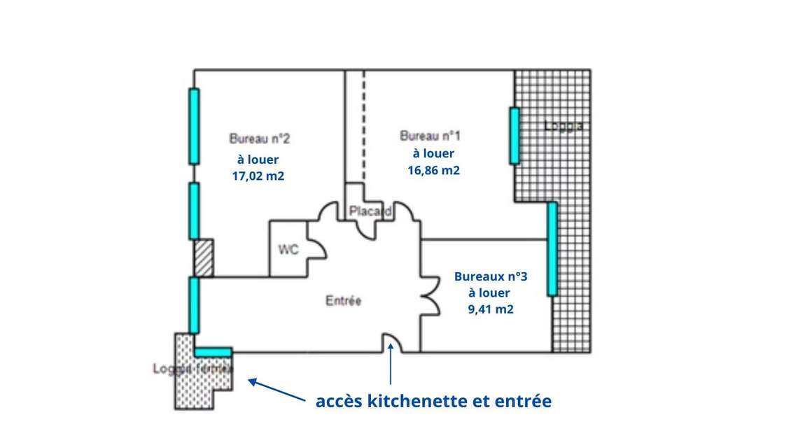 Mise à disposition de 3 bureaux professionnels 