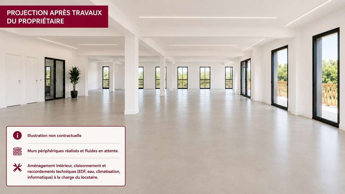 Location très bureaux lumineux neuf, accès PMR, p