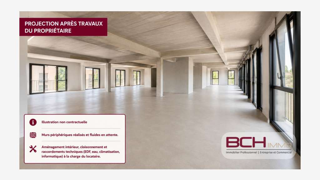 Location plateau de bureaux neufs, PMR, terrasse,