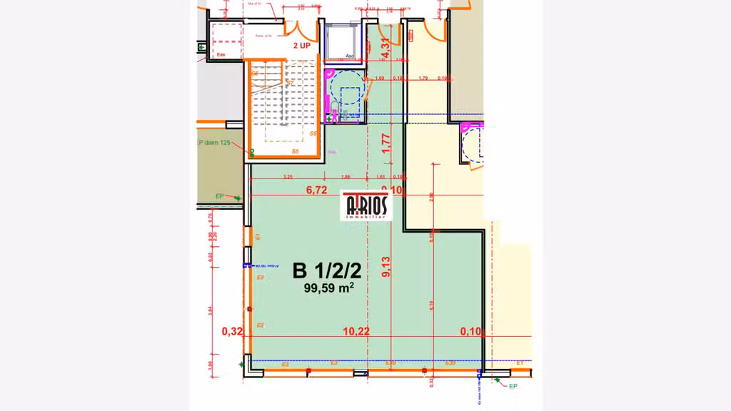 Bureau de 100m² à louer au 1er étage à Aubagne