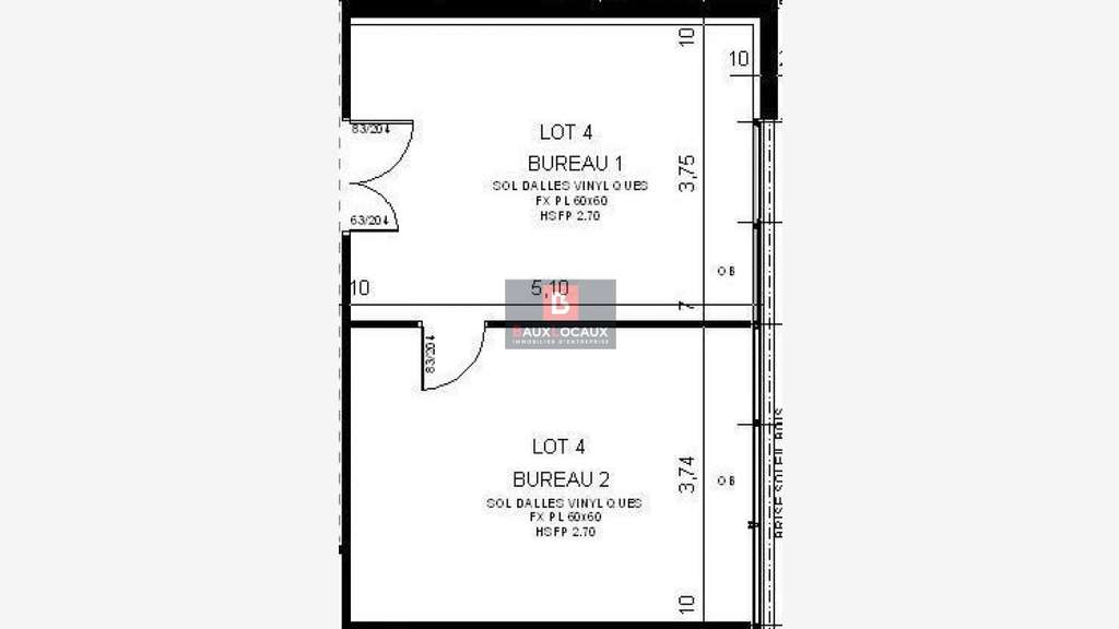 A louer bureaux 39.20m² Avignon R+1 proche Cap Sud