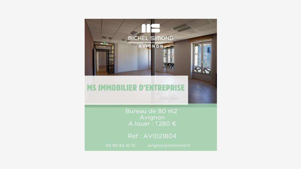 A louer bureau de 80m² à Avignon intra muros