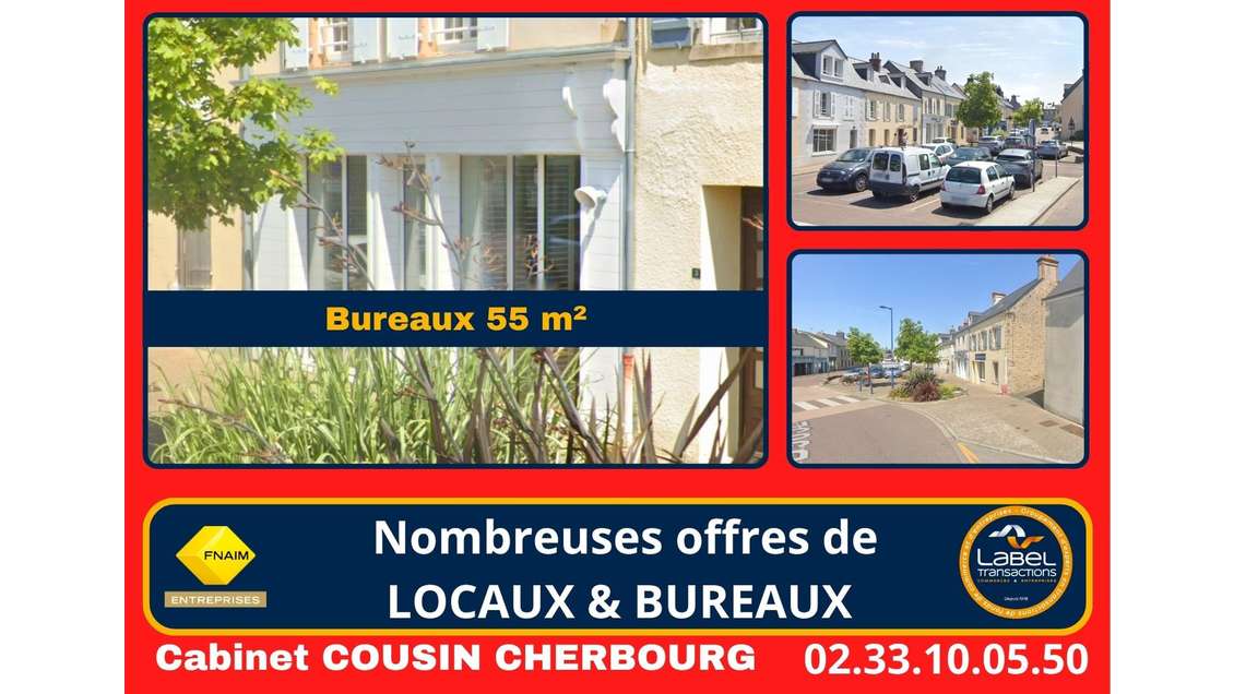 A louer bureaux 55m² à Barneville-Carteret centre